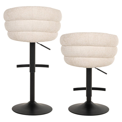 Richmond Interiors Chenille Dreh-Barhocker Nikki höhenverstellbar | beige