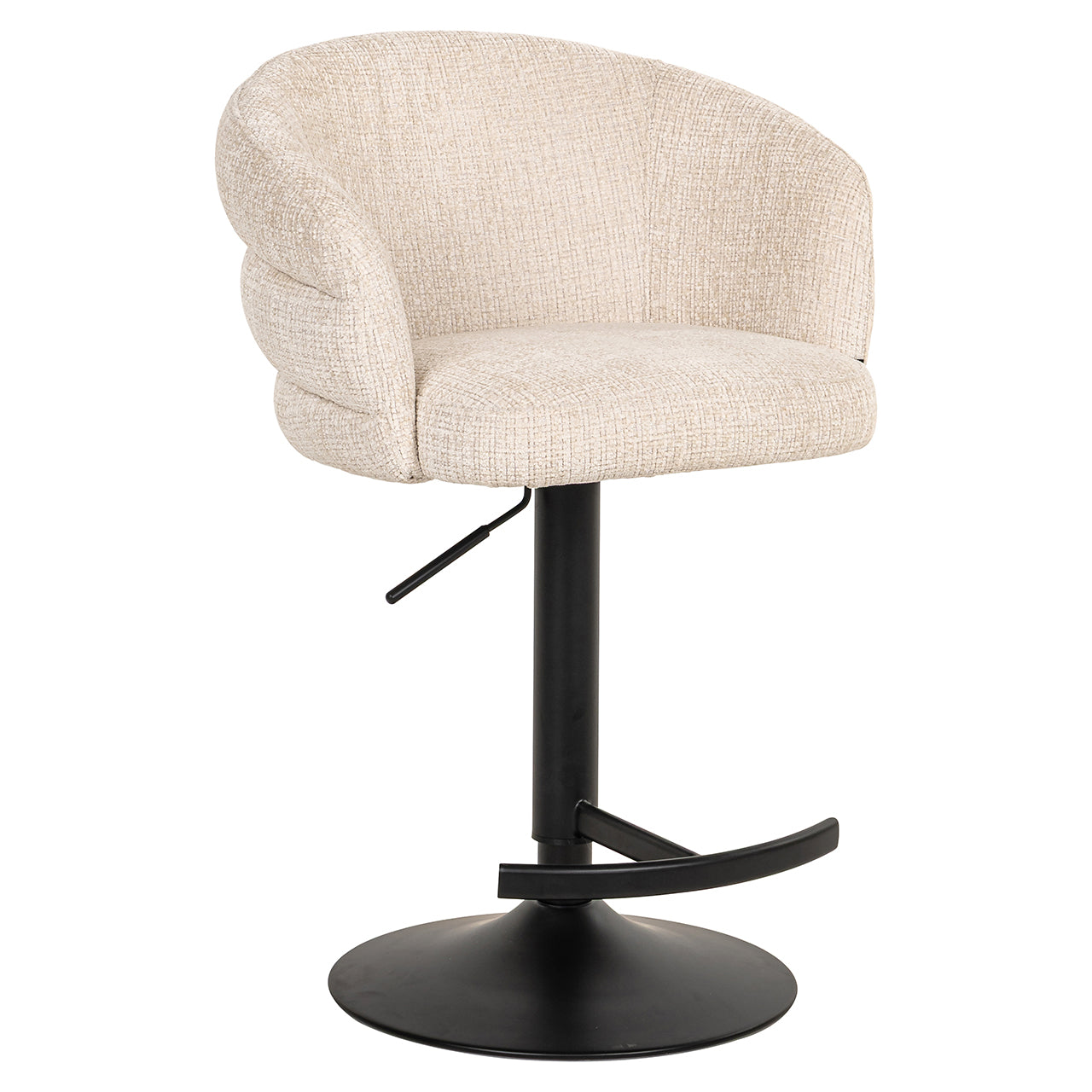 Richmond Interiors Chenille Dreh-Barhocker Nikki höhenverstellbar | beige