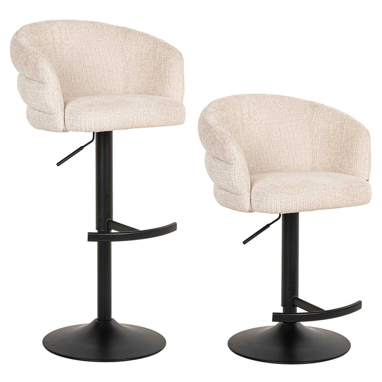 Richmond Interiors Chenille Dreh-Barhocker Nikki höhenverstellbar | beige