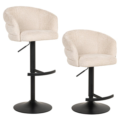 Richmond Interiors Chenille Dreh-Barhocker Nikki höhenverstellbar | beige