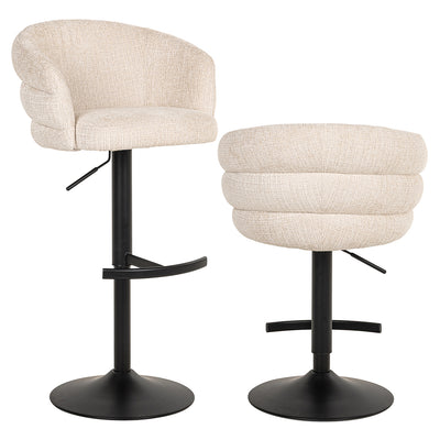 Richmond Interiors Chenille Dreh-Barhocker Nikki höhenverstellbar | beige
