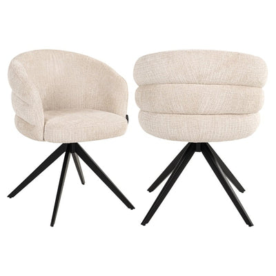 Richmond Interiors Chenille Dreh-Esszimmerstuhl Serenity | beige