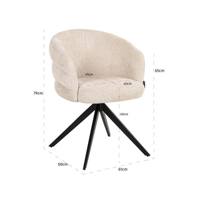 Richmond Interiors Chenille Dreh-Esszimmerstuhl Serenity | beige