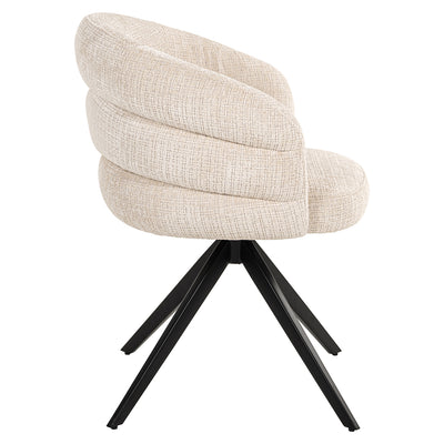 Richmond Interiors Chenille Dreh-Esszimmerstuhl Serenity | beige