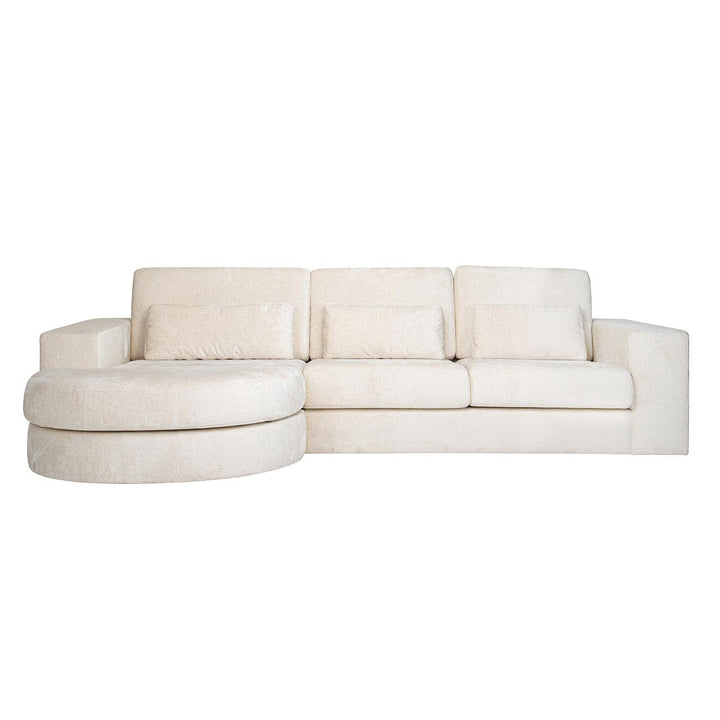 Richmond Interiors Chenille-Ecksofa Felix 2,5 Sitzer mit Lounge links | Cremé