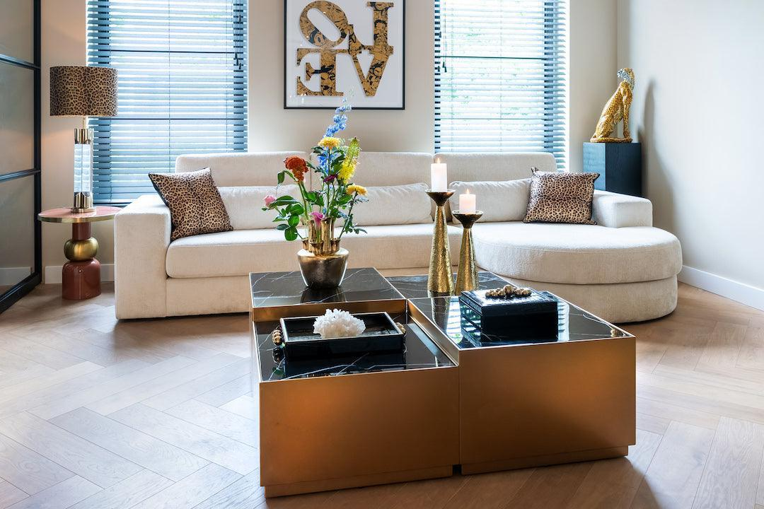 Sofa Barcelona with récamière | fabric Adore velvet