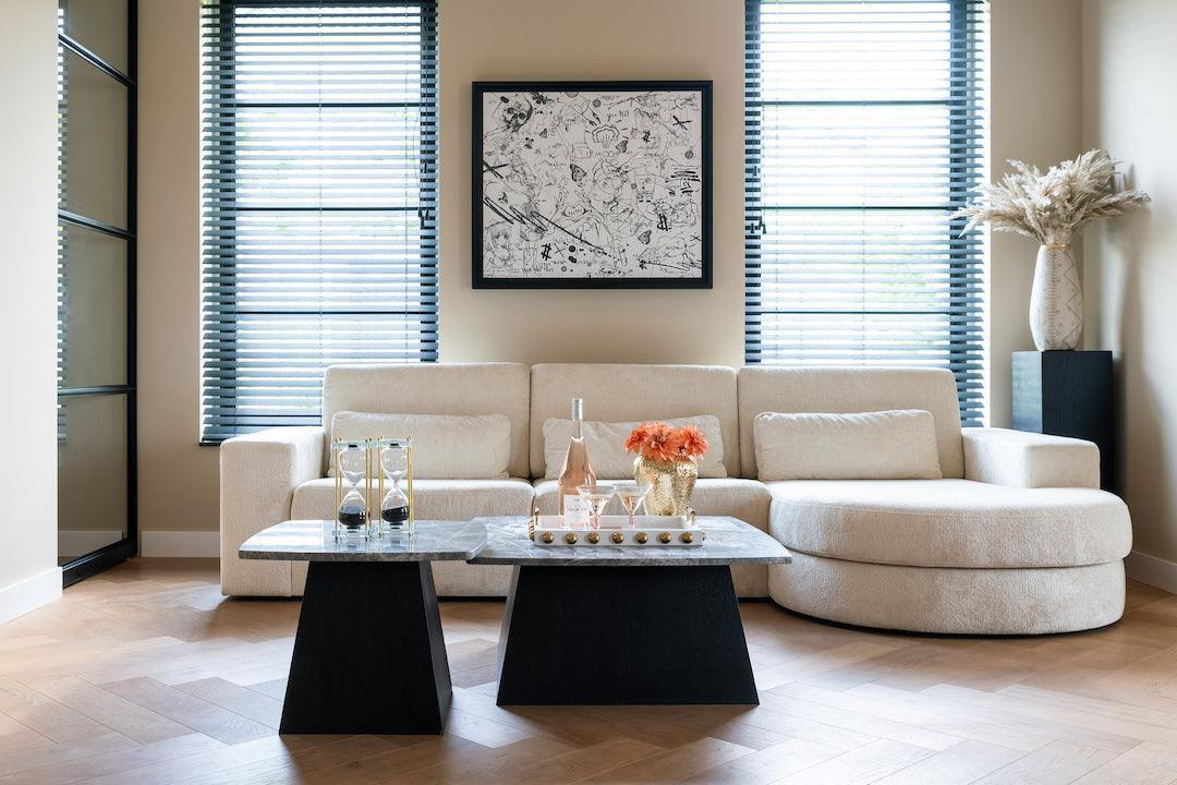 Sofa Barcelona with récamière | fabric Adore velvet