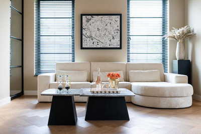 Sofa Barcelona with récamière | fabric Adore velvet