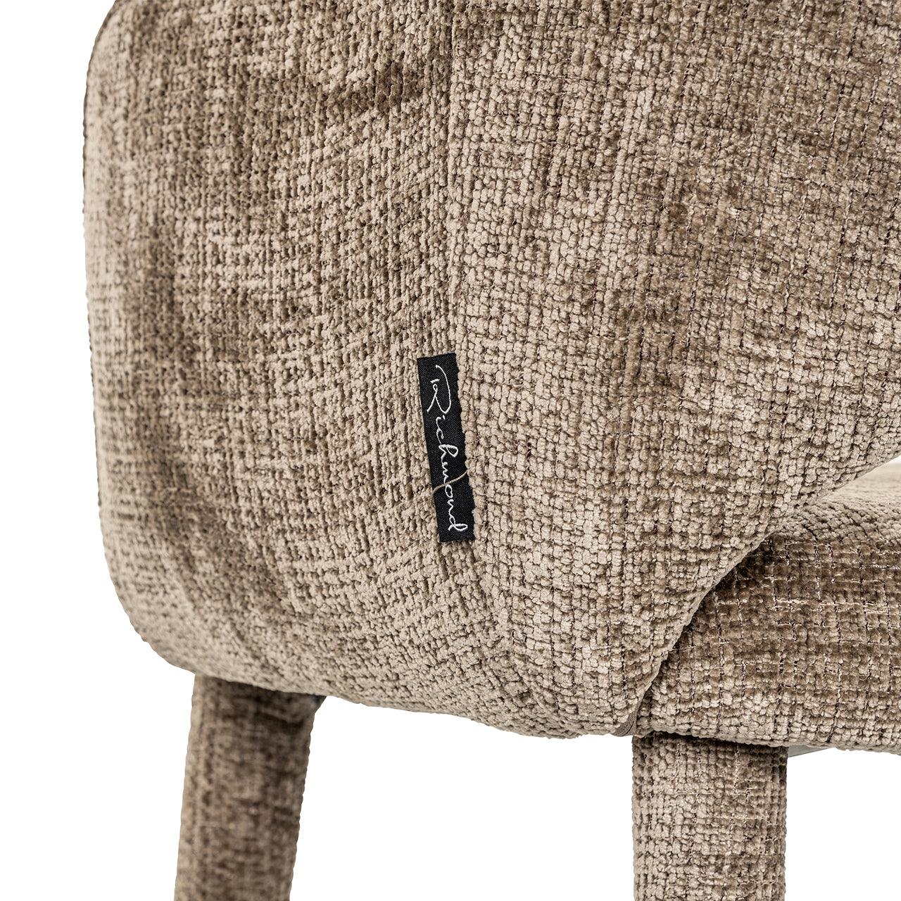 Richmond Interiors Chenille-Esszimmerstuhl Donnatella | stone