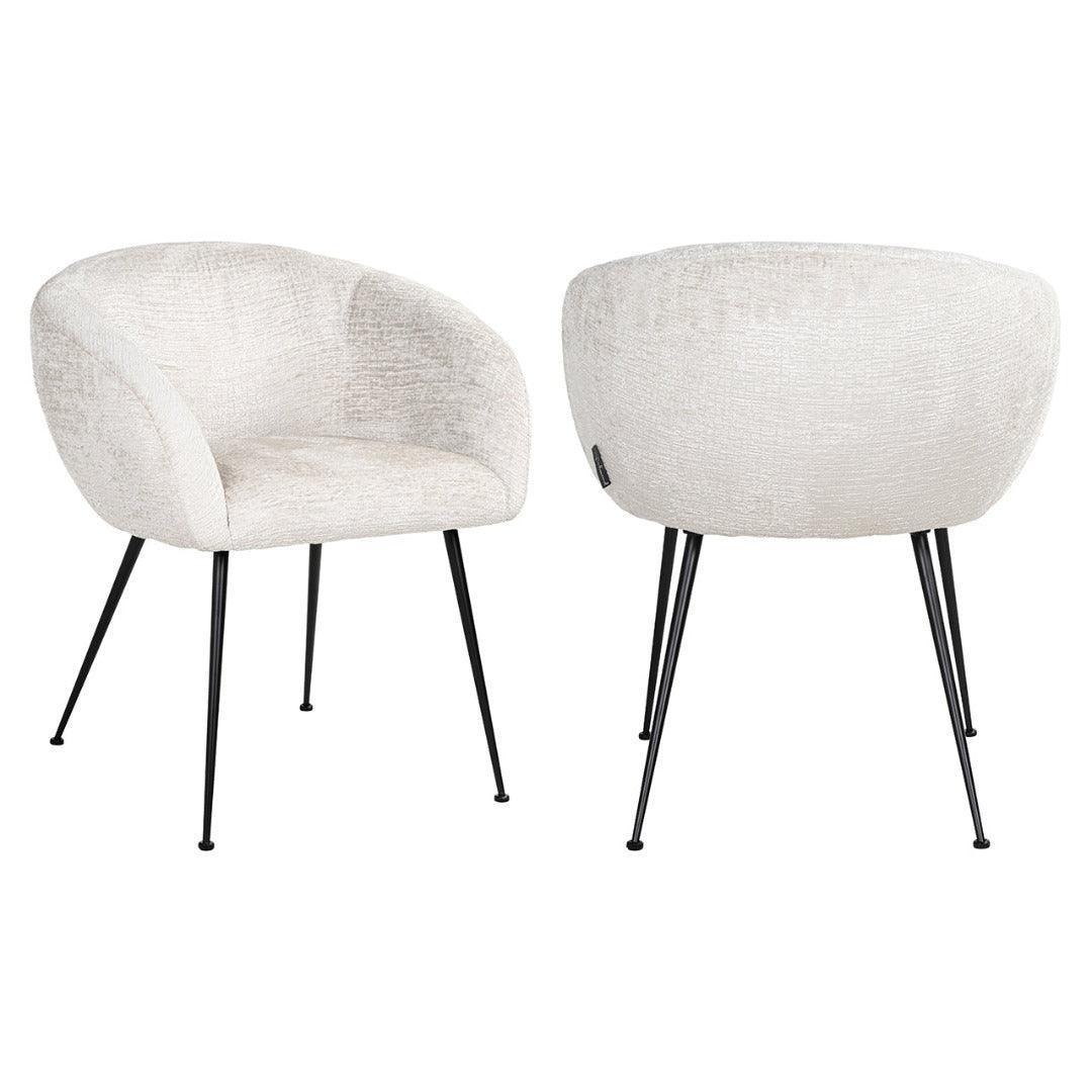 Richmond Interiors Chenille Esszimmerstuhl Ruby | Creme