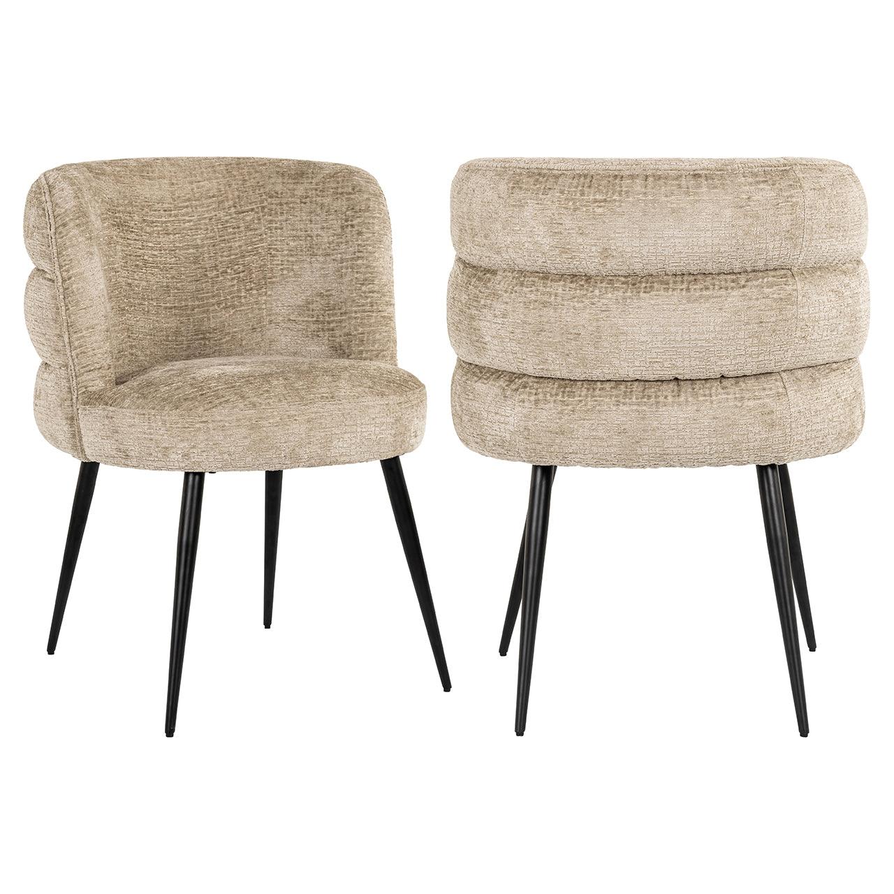 Richmond Interiors Chenille-Esszimmerstuhl Stella | Desert