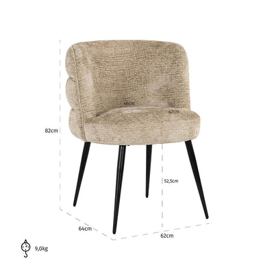 Richmond Interiors Chenille-Esszimmerstuhl Stella | Desert