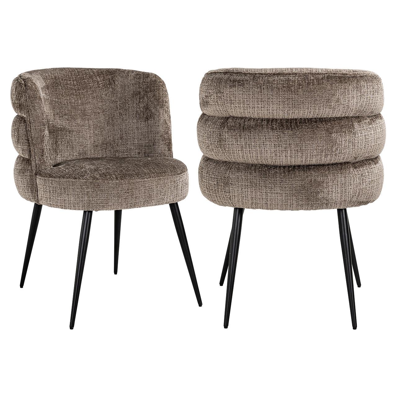 Richmond Interiors Chenille-Esszimmerstuhl Stella | Stone