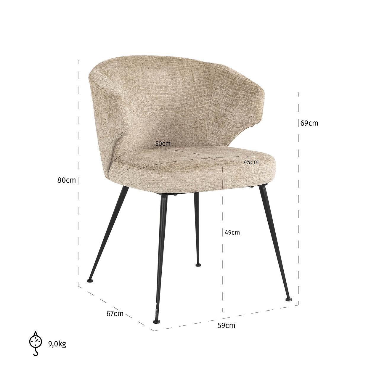 Richmond Interiors Chenille Esszimmerstuhl Xandra | Desert
