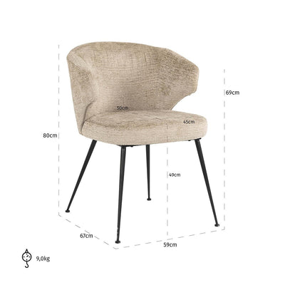Richmond Interiors Chenille Esszimmerstuhl Xandra | Desert