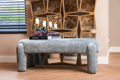 Richmond Interiors Chenille-Polsterbank Holly | hellblau