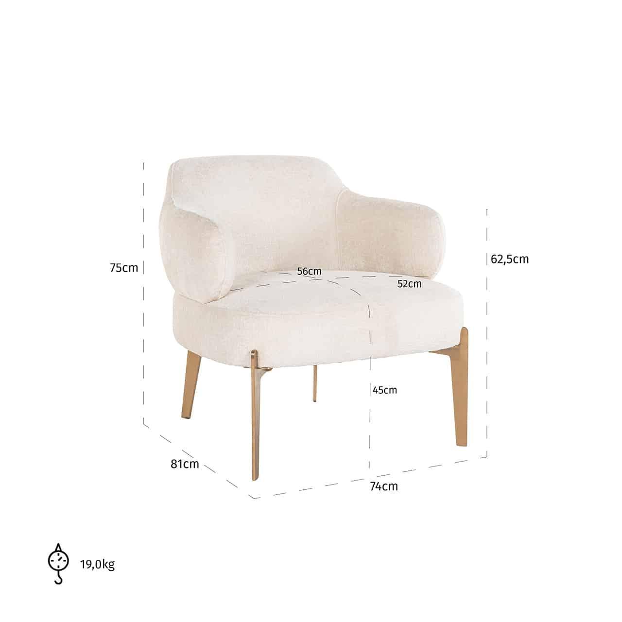 Richmond Interiors Chenille-Sessel Venus | Weiß