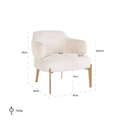 Richmond Interiors Chenille-Sessel Venus | Weiß