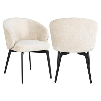 Richmond Interiors Chenille-Stuhl Amphara | Weiß