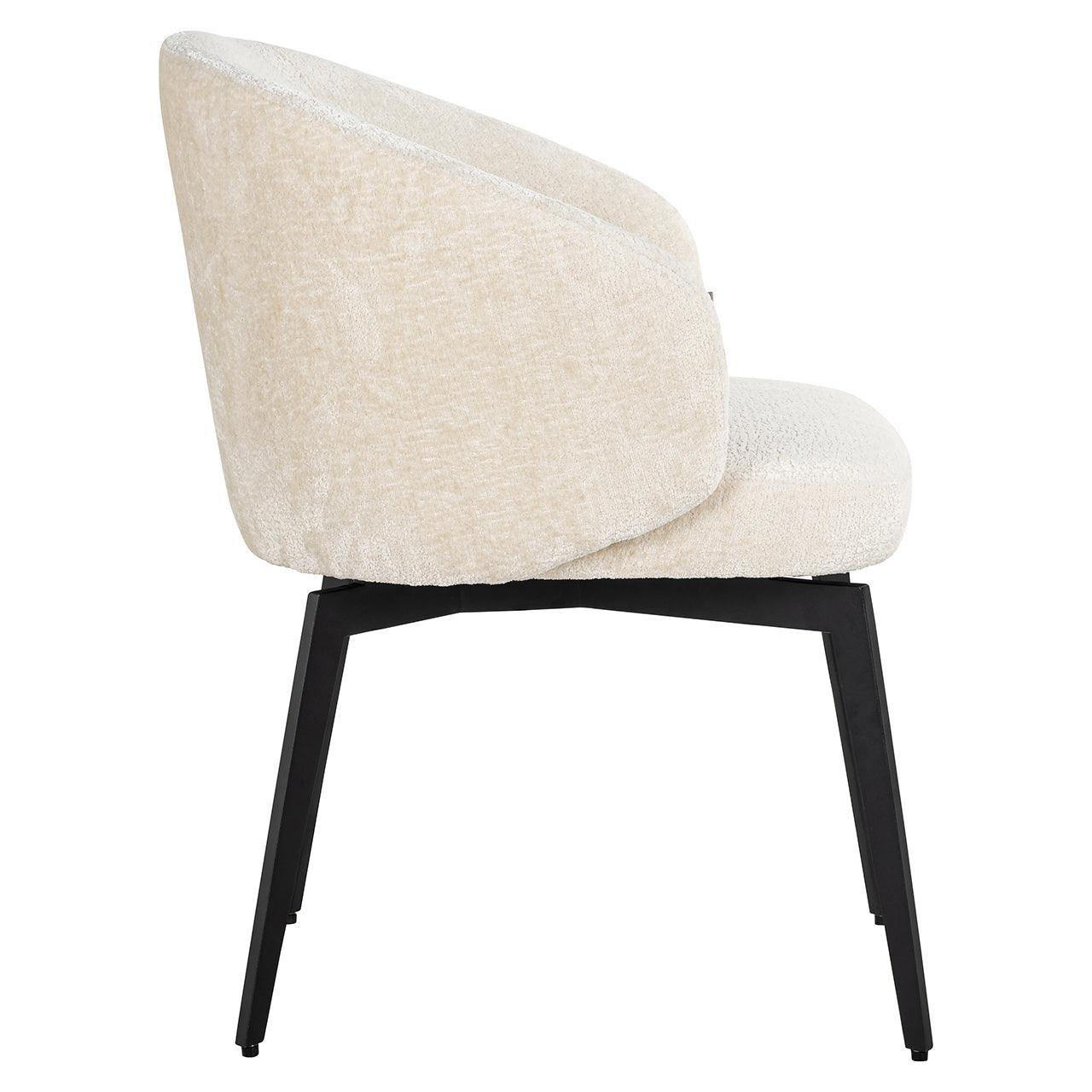 Richmond Interiors Chenille-Stuhl Amphara | Weiß
