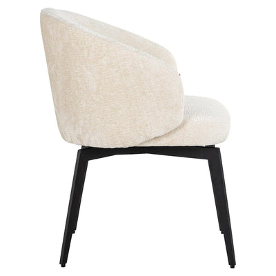 Richmond Interiors Chenille-Stuhl Amphara | Weiß