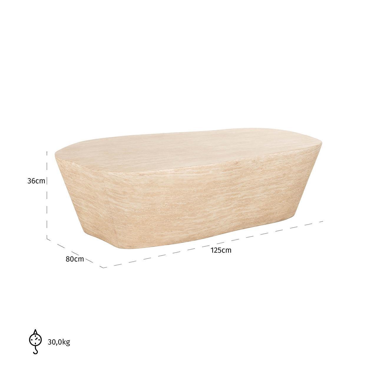 Richmond Interiors Couchtisch Fictus Travertin | 125x80 cm