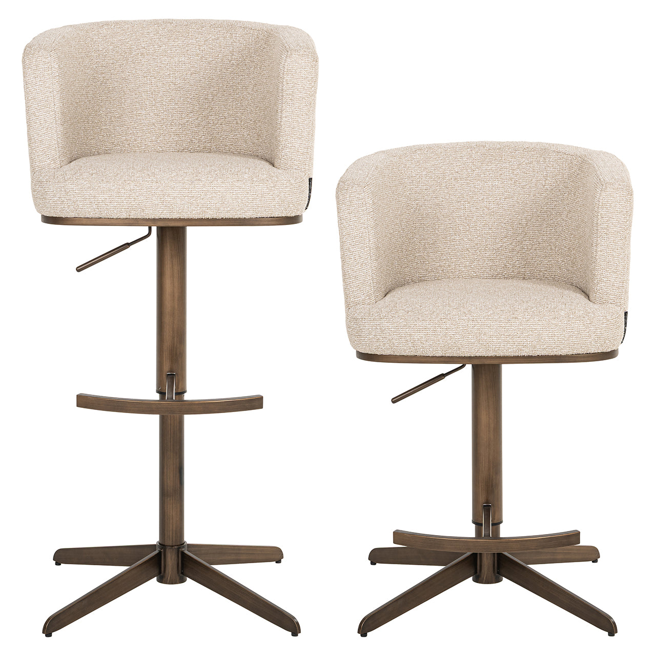 Richmond Interiors Dreh-Barhocker Counterstuhl Cheyenne höhenverstellbar | cremé