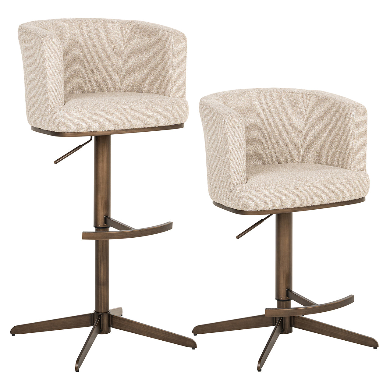 Richmond Interiors Dreh-Barhocker Counterstuhl Cheyenne höhenverstellbar | cremé