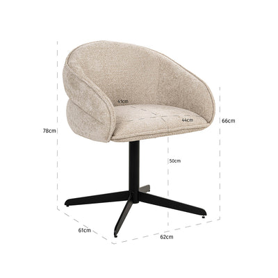 Richmond Interiors Dreh-Esszimmerstuhl Angelina | cremé