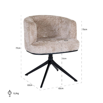Richmond Interiors Dreh-Esszimmerstuhl Cheyenne | beige