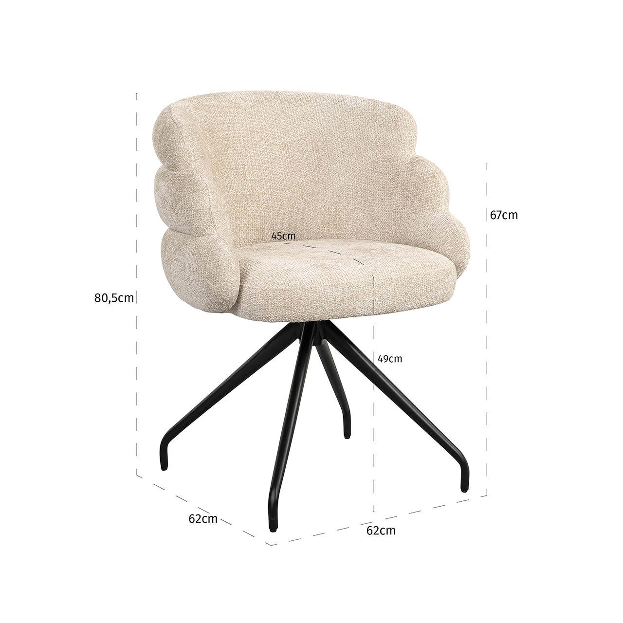 Richmond Interiors Dreh-Esszimmerstuhl Kayla | cream