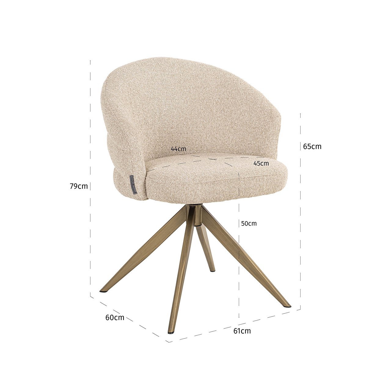 Richmond Interiors Dreh-Esszimmerstuhl Zendaya | Biscotti
