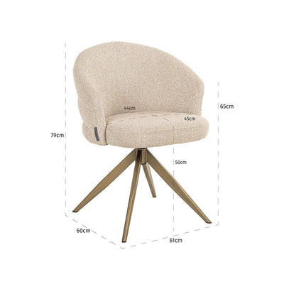 Richmond Interiors Dreh-Esszimmerstuhl Zendaya | Biscotti