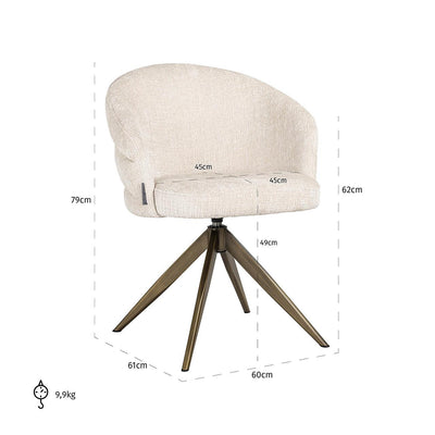 Richmond Interiors Drehstuhl Zendaya | Niagara 902 beige