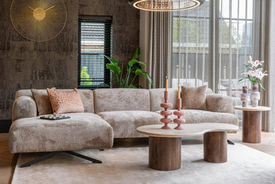 Richmond Interiors Ecksofa Donovan 3 Sitzer mit Lounge links | Chenille Taupe