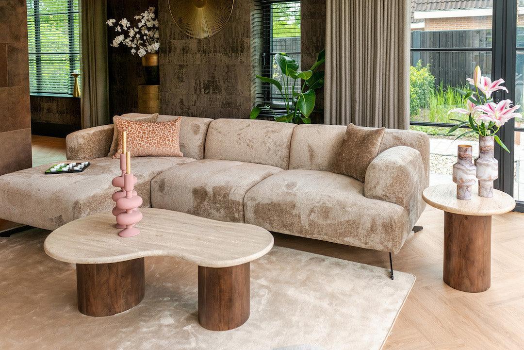 Richmond Interiors Ecksofa Donovan 3 Sitzer mit Lounge links | Chenille Taupe