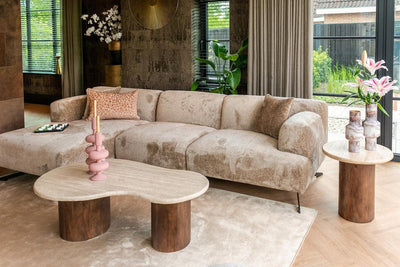 Richmond Interiors Ecksofa Donovan 3 Sitzer mit Lounge links | Chenille Taupe