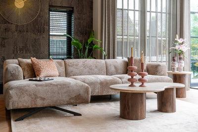Richmond Interiors Ecksofa Donovan 3 Sitzer mit Lounge links | Chenille Taupe