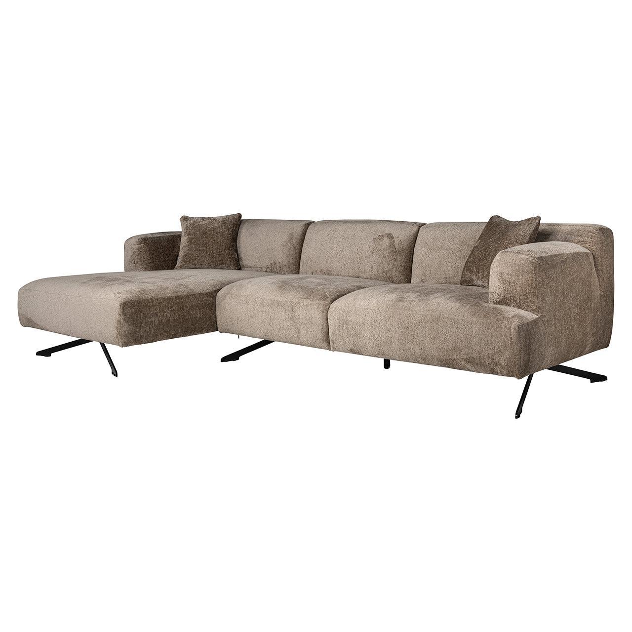 Richmond Interiors Ecksofa Donovan 3 Sitzer mit Lounge links | Chenille Taupe