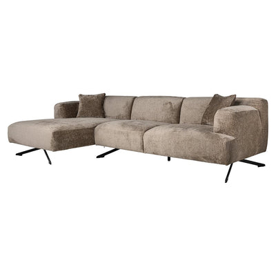 Richmond Interiors Ecksofa Donovan 3 Sitzer mit Lounge links | Chenille Taupe