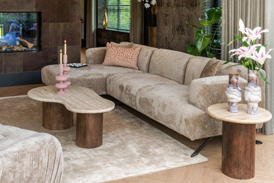 Richmond Interiors Ecksofa Donovan 3 Sitzer mit Lounge links | Chenille Taupe