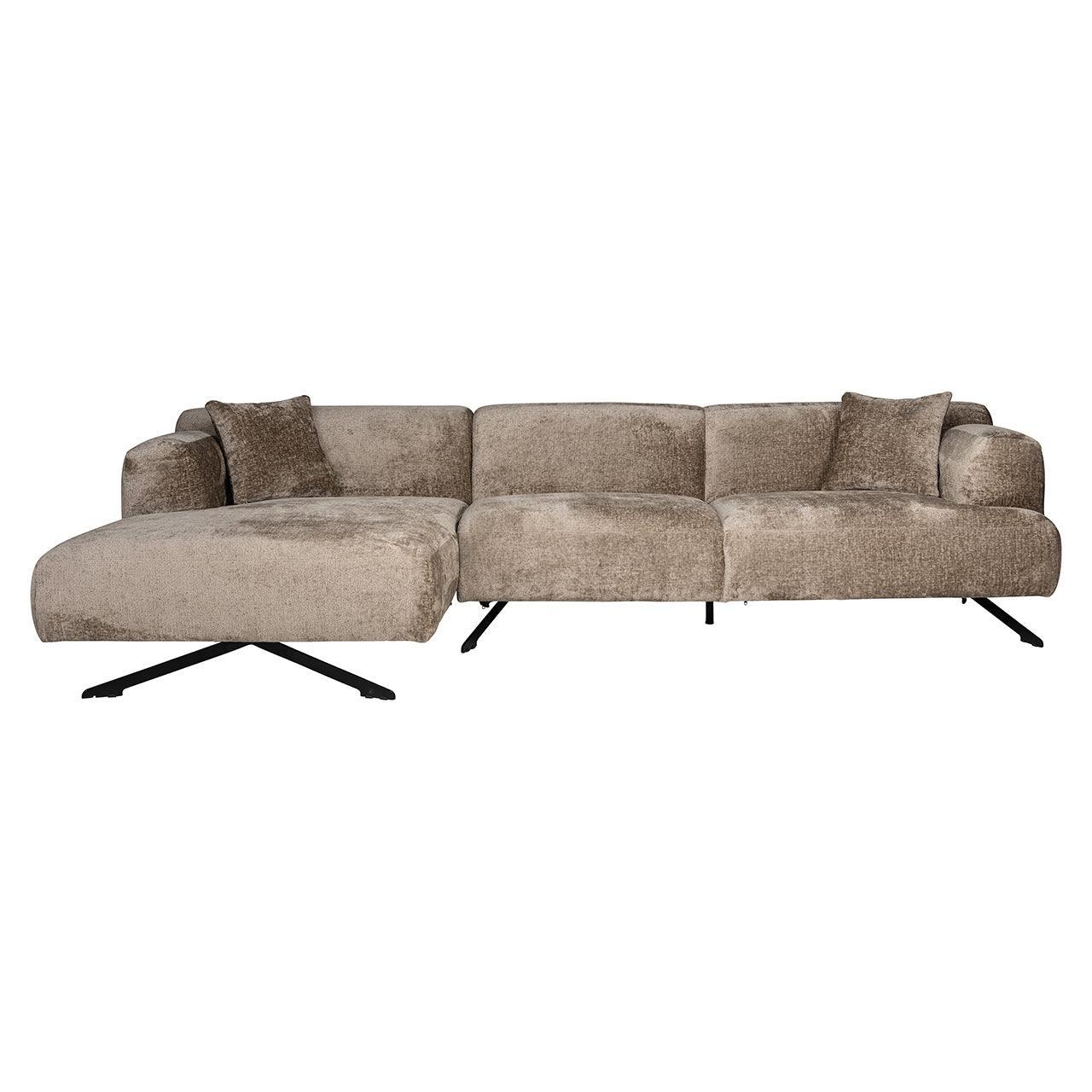 Richmond Interiors Ecksofa Donovan 3 Sitzer mit Lounge links | Chenille Taupe