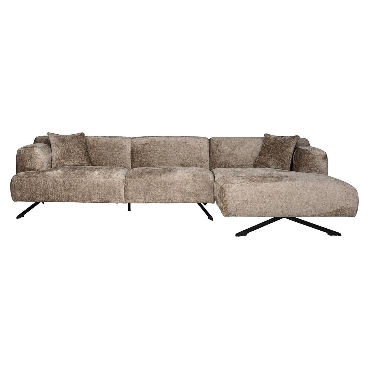 Richmond Interiors Ecksofa Donovan 3 Sitzer mit Lounge rechts | Chenille Taupe