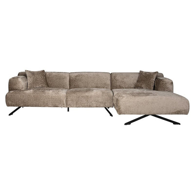 Richmond Interiors Ecksofa Donovan 3 Sitzer mit Lounge rechts | Chenille Taupe