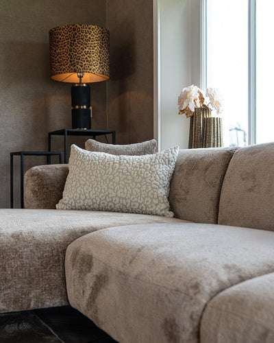 Richmond Interiors Ecksofa Donovan 3 Sitzer mit Lounge rechts | Chenille Taupe