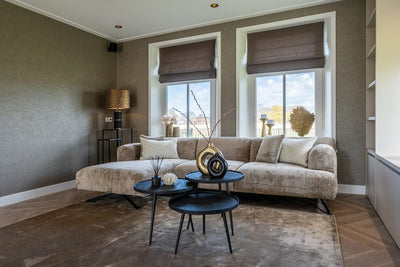 Richmond Interiors Ecksofa Donovan 3 Sitzer mit Lounge rechts | Chenille Taupe