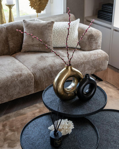 Richmond Interiors Ecksofa Donovan 3 Sitzer mit Lounge rechts | Chenille Taupe
