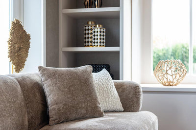 Richmond Interiors Ecksofa Donovan 3 Sitzer mit Lounge rechts | Chenille Taupe