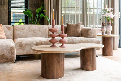 Richmond Interiors Ecksofa Donovan 3 Sitzer mit Lounge rechts | Chenille Taupe