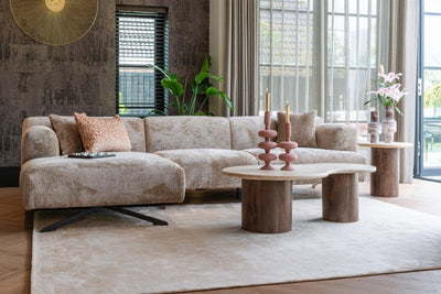 Richmond Interiors Ecksofa Donovan 3 Sitzer mit Lounge rechts | Chenille Taupe